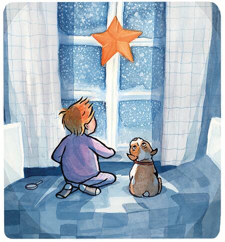 Illustration ur boken Julmysteriet gjord av Matilda Ruta