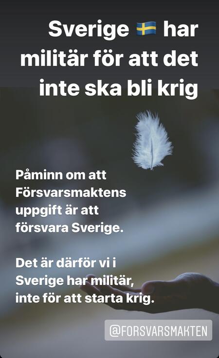 Försvarsmakten för att det inte ska bli krig
